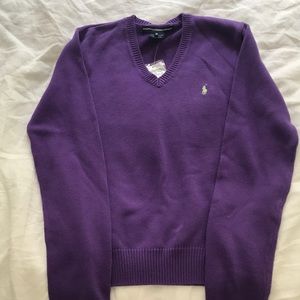 Ralph Lauren Purple V-Neck Sweater